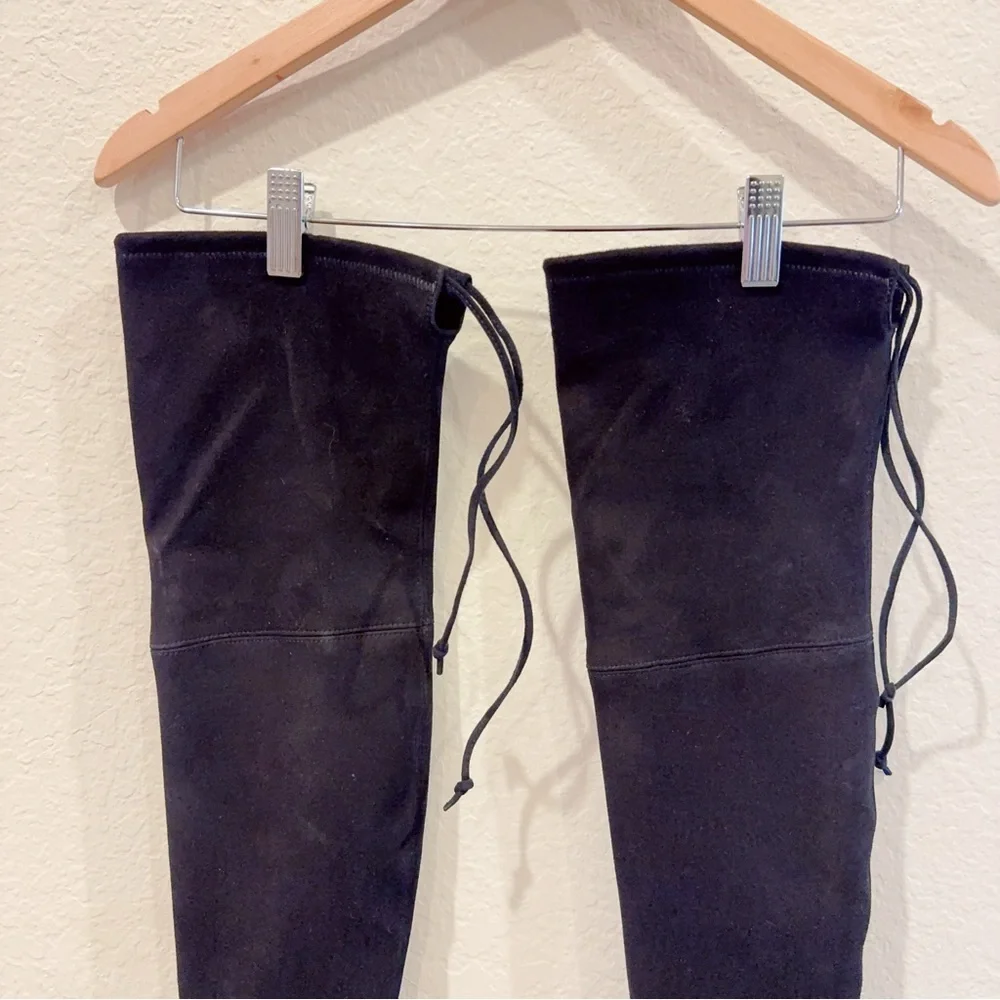 Stuart Weitzman Landmark Over-the-Knee Black Suede Boots Size 36.5/6 NIB